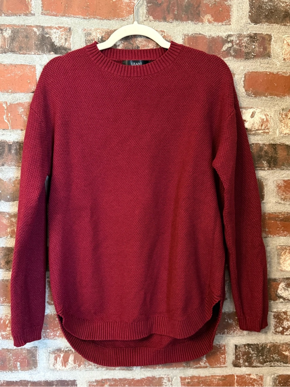 S55 -Women's Deep Red Crewneck Sweater